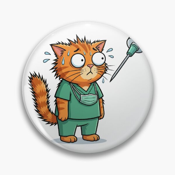 Item preview, Funny Orange Cat Afraid Injection designed and sold by VisioraCreative.