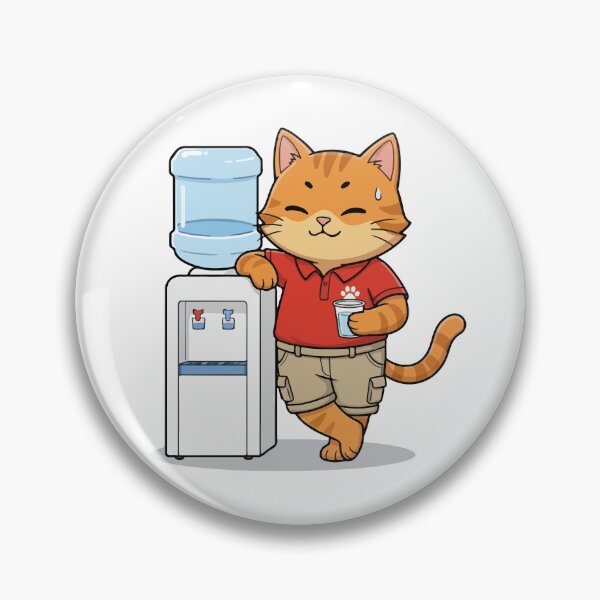Item preview, Orange Cat Drinking Water at Office designed and sold by VisioraCreative.