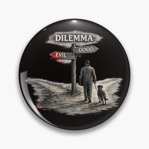 Item preview, Dilemma – Man With Dog at Crossroads Choosing Between Good and Evil designed and sold by Tadeusz1.