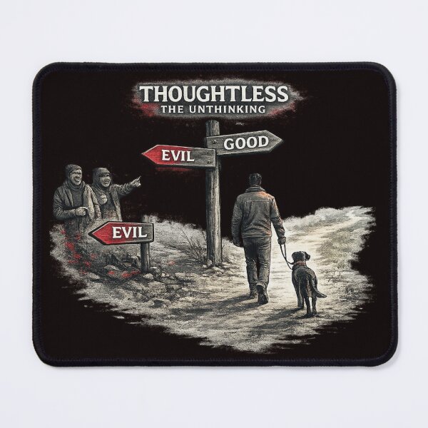 Item preview, Thoughtlessness of the Unthinking – Man With Dog Choosing the Good Path designed and sold by Tadeusz1.