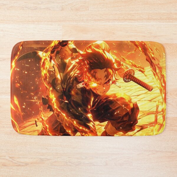 Item preview, Flame Anime Swordsman – Fiery Warrior Anime Style Action Illustration designed and sold by Dyan4.
