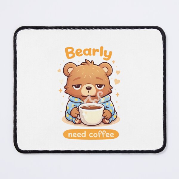Item preview, Bearly Awake – Cute Sleepy Bear Coffee Design designed and sold by GrindMoodShop.