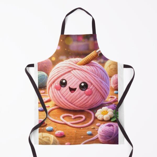 Item preview, Cute Yarn Ball and Crochet Hook – Kawaii 3D Crochet Lover Design designed and sold by CreativeNest88.