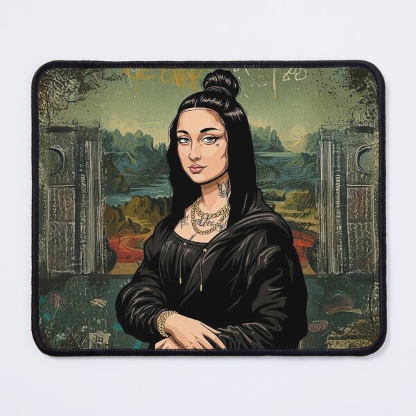 Item preview, Urban Mona Lisa Street Art Graffiti Portrait designed and sold by ern vintage store.