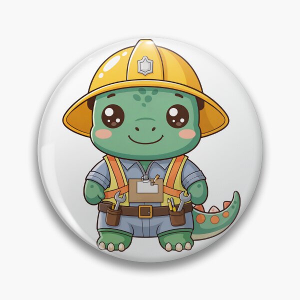 Item preview, Dino Construction Worker – Funny Dinosaur with a Construction Helmet designed and sold by FehlingMedia.