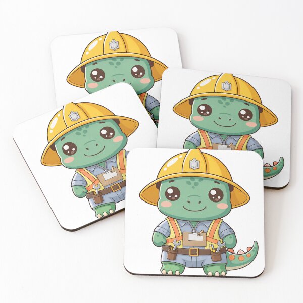 Item preview, Dino Construction Worker – Funny Dinosaur with a Construction Helmet designed and sold by FehlingMedia.