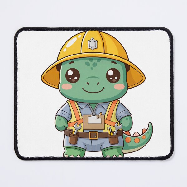 Item preview, Dino Construction Worker – Funny Dinosaur with a Construction Helmet designed and sold by FehlingMedia.