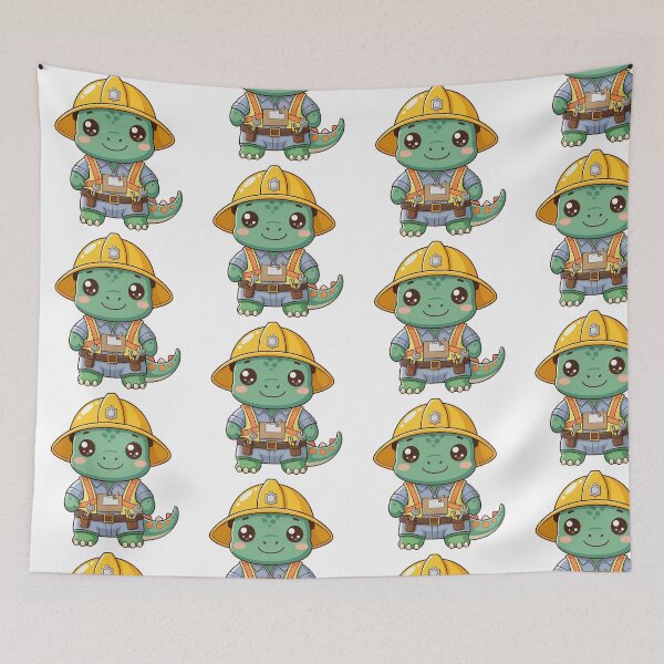 Item preview, Dino Construction Worker – Funny Dinosaur with a Construction Helmet designed and sold by FehlingMedia.
