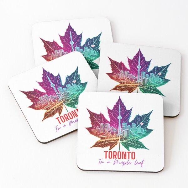 Item preview, Toronto Skyline Neon Maple Leaf – CN Tower Toronto Canada Cityscape Design designed and sold by BeatyinChaos.