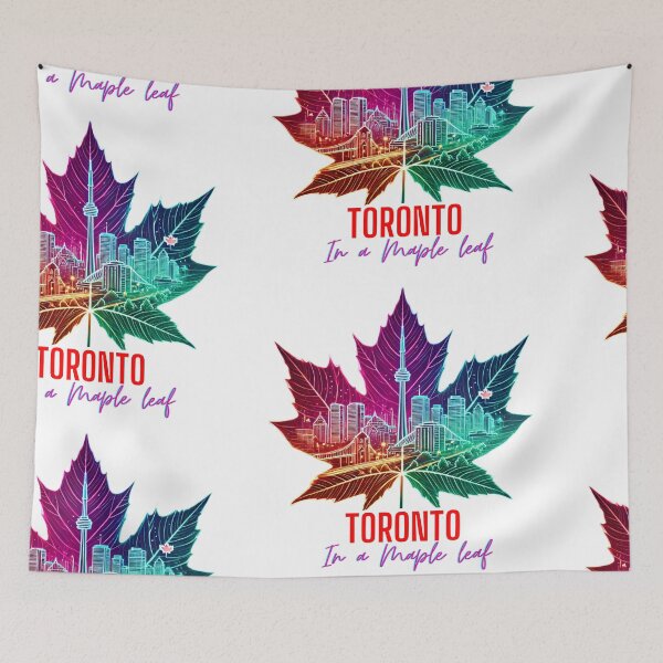 Item preview, Toronto Skyline Neon Maple Leaf – CN Tower Toronto Canada Cityscape Design designed and sold by BeatyinChaos.