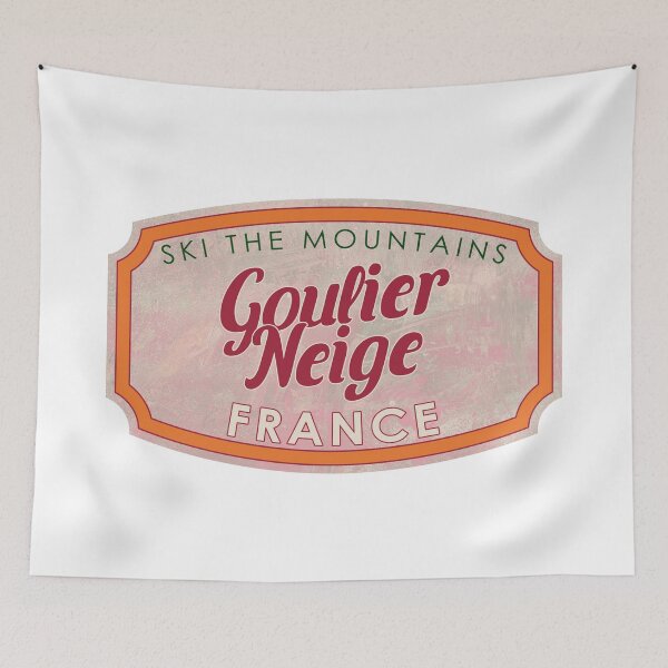 Item preview, Goulier-Neige, France, Ski, textured skiing badge designed and sold by Wanderful-roads.