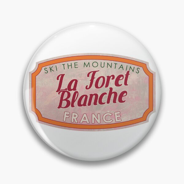 Item preview, La Forêt Blanche, France, Ski, textured skiing badge designed and sold by Wanderful-roads.