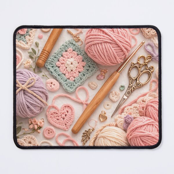 Item preview, Pastel Crochet Lover Pattern – Yarn and Crochet Hook Craft Design designed and sold by CreativeNest88.