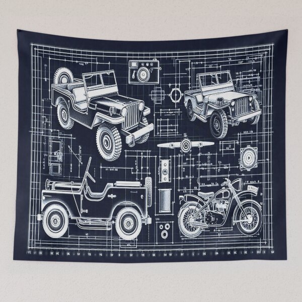 Item preview, Retro Off-Road & Motorcycle Technical Schematic - Master Blueprint designed and sold by byRocco.