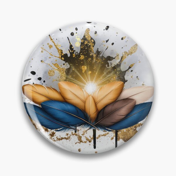 Item preview, Golden Feather Boho Art | Luxury Abstract Design designed and sold by ChenEngEng.