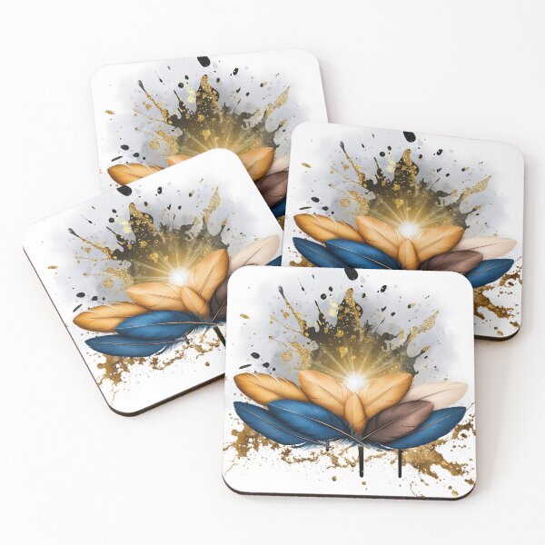 Item preview, Golden Feather Boho Art | Luxury Abstract Design designed and sold by ChenEngEng.