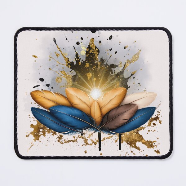 Item preview, Golden Feather Boho Art | Luxury Abstract Design designed and sold by ChenEngEng.