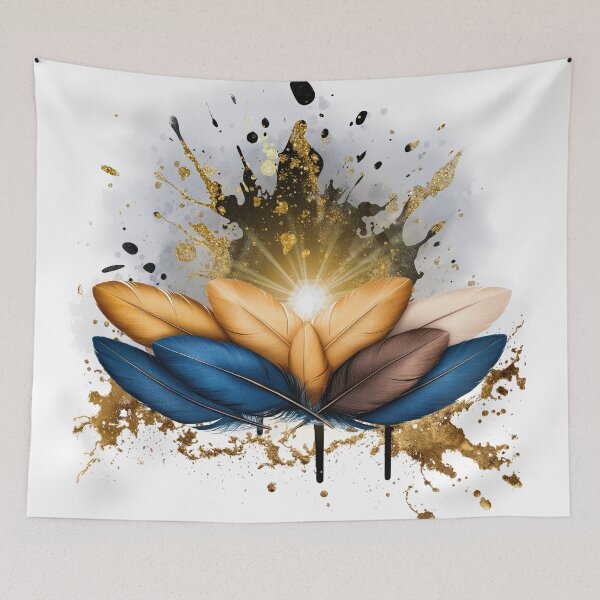 Item preview, Golden Feather Boho Art | Luxury Abstract Design designed and sold by ChenEngEng.