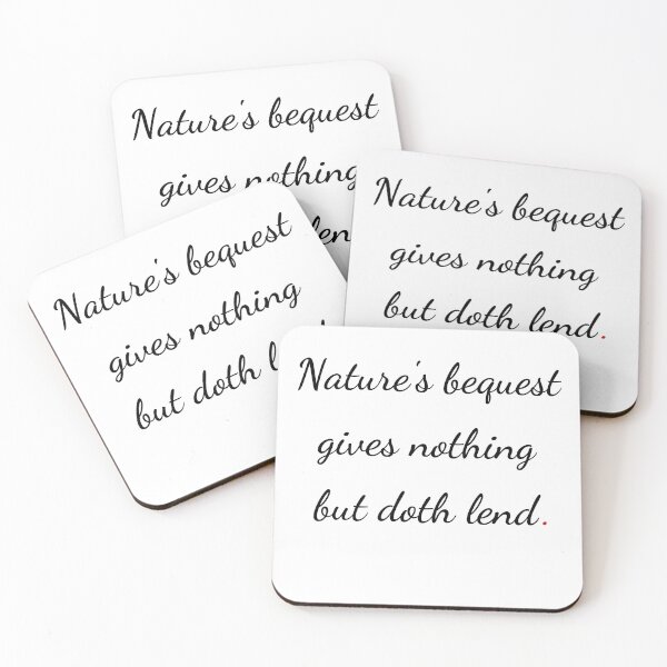 Item preview, "Nature’s bequest gives nothing, but doth lend" - handwriting black designed and sold by ariksworld.