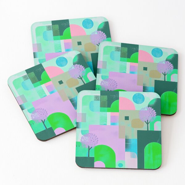 Item preview, Modern Art Deco Botanical Landscape designed and sold by joycrysstudio.