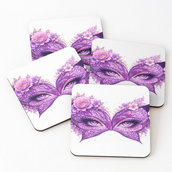 Item preview, Purple Floral Masquerade Mask Fantasy Art designed and sold by Oxygen4Eyes.