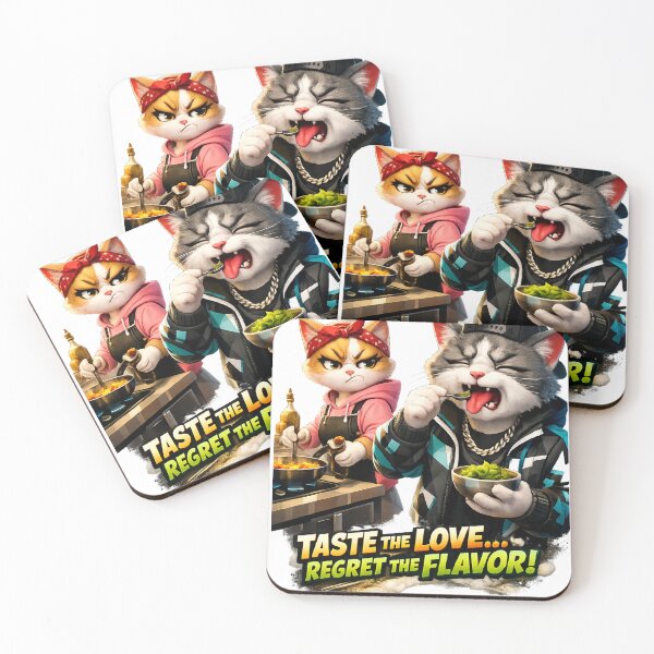 Item preview, Taste The Love Regret The Flavor – Funny Cat Cooking Illustration designed and sold by jerskie_12tribes.