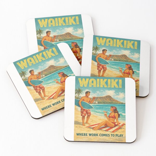 Item preview, Waikiki Beach and Diamond Head Crater Coastal Scene in Honolulu Oahu Hawaii designed and sold by Places On Earth.