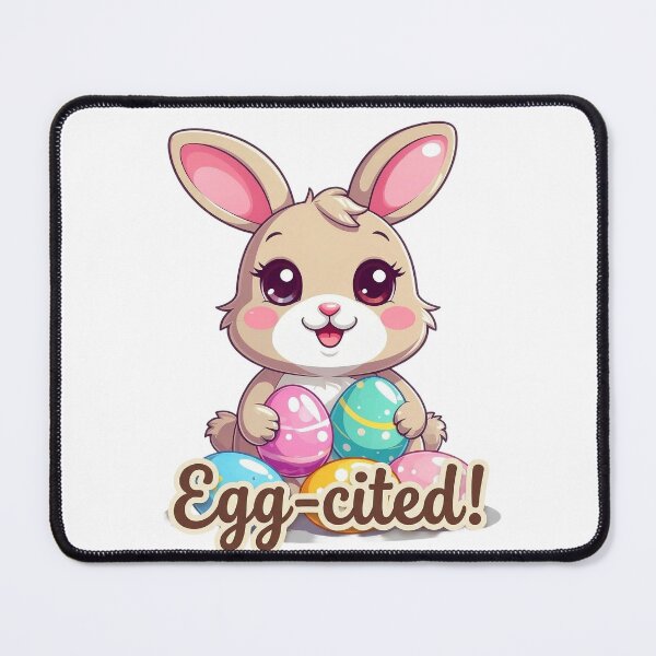 Item preview, Cute Easter bunny “Egg-cited!” – Kawaii bunny with Easter eggs | Cute Easter design designed and sold by FehlingMedia.