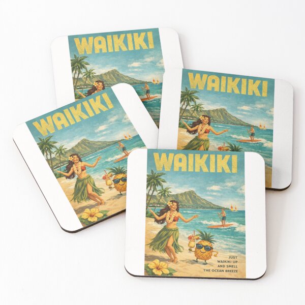Item preview, Waikiki Shoreline with Diamond Head and Honolulu Coast of Oahu Hawaii designed and sold by Places On Earth.