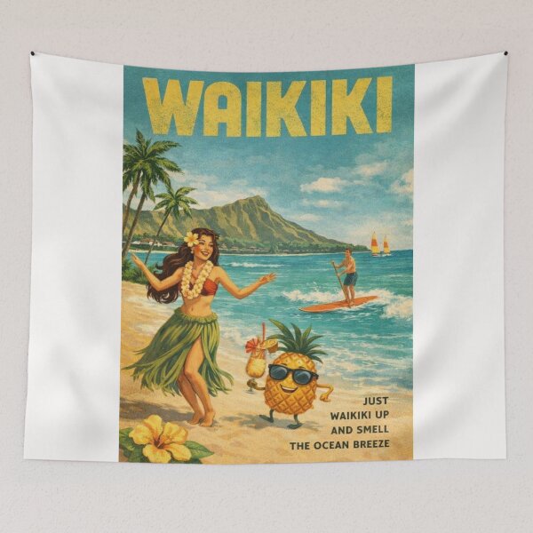 Item preview, Waikiki Shoreline with Diamond Head and Honolulu Coast of Oahu Hawaii designed and sold by Places On Earth.