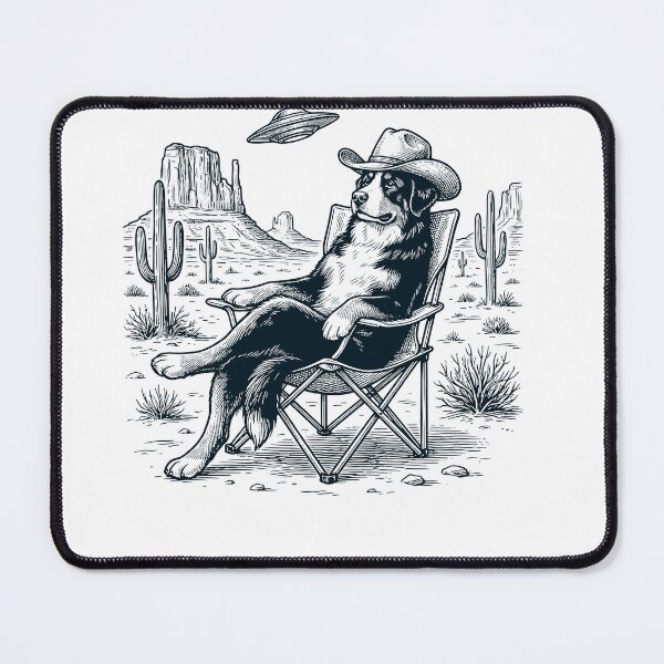Item preview, Vintage Bernese Mountain Dog Cowboy UFO Western Alien Dog Lover designed and sold by DoodleTortle.