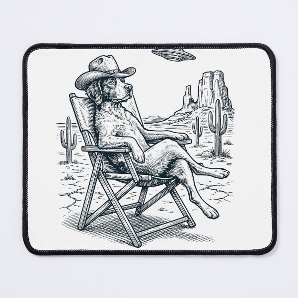 Item preview, Vintage Brittany Cowboy UFO Western Alien Dog Lover designed and sold by DoodleTortle.