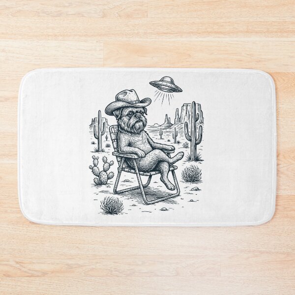 Item preview, Vintage Brussels Griffon Cowboy UFO Western Alien Dog Lover designed and sold by DoodleTortle.