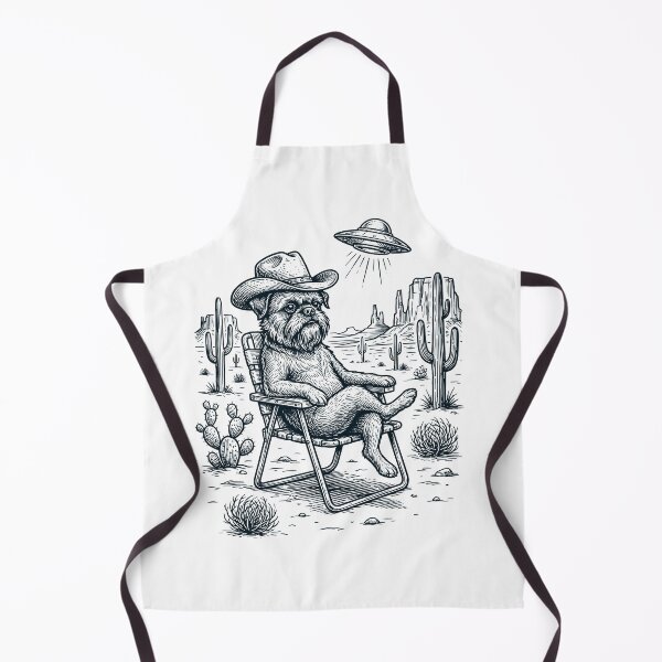 Item preview, Vintage Brussels Griffon Cowboy UFO Western Alien Dog Lover designed and sold by DoodleTortle.