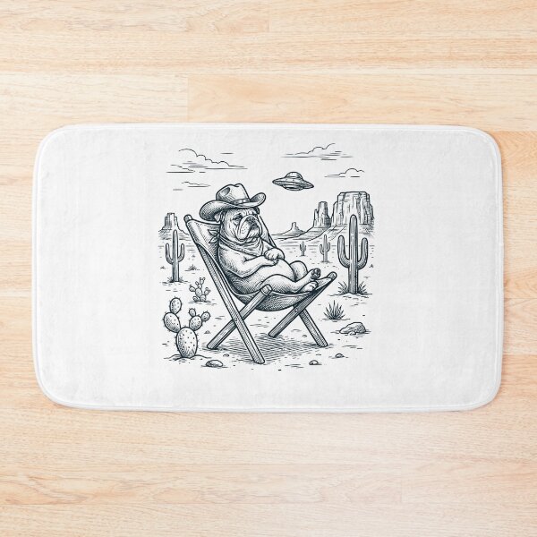 Item preview, Vintage Bulldog Cowboy UFO Western Alien Dog Lover designed and sold by DoodleTortle.