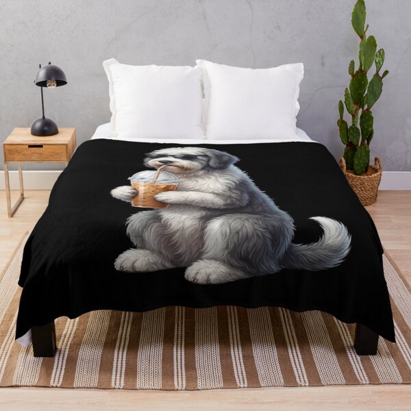 Item preview, Funny Old English Sheepdog Drinking Iced Coffee Meme Dog Lover designed and sold by TerryConnells.