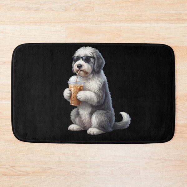 Item preview, Funny Old English Sheepdog Drinking Iced Coffee Meme Dog Lover designed and sold by TerryConnells.