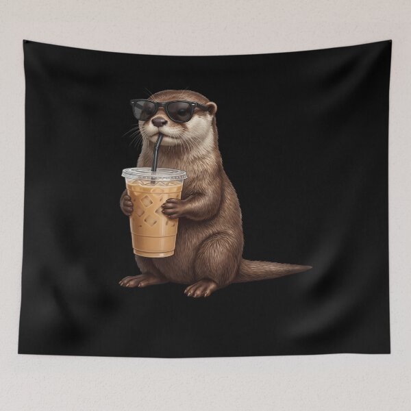 Item preview, Funny Otter Drinking Iced Coffee Meme Otter Lover designed and sold by TerryConnells.