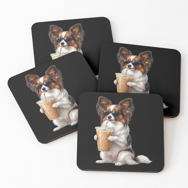 Item preview, Funny Papillon Drinking Iced Coffee Meme Dog Lover designed and sold by TerryConnells.