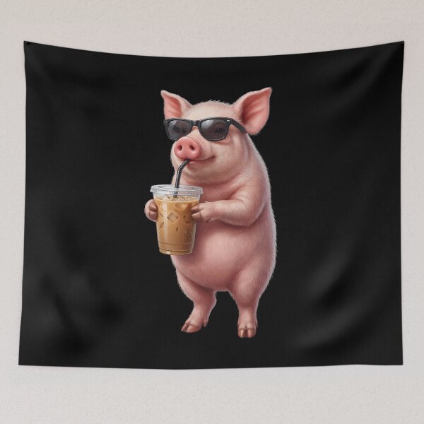 Item preview, Funny Pig Drinking Iced Coffee Meme Pig Lover designed and sold by TerryConnells.