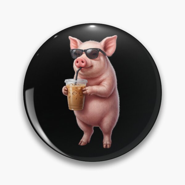 Item preview, Funny Pig Drinking Iced Coffee Meme Pig Lover designed and sold by TerryConnells.