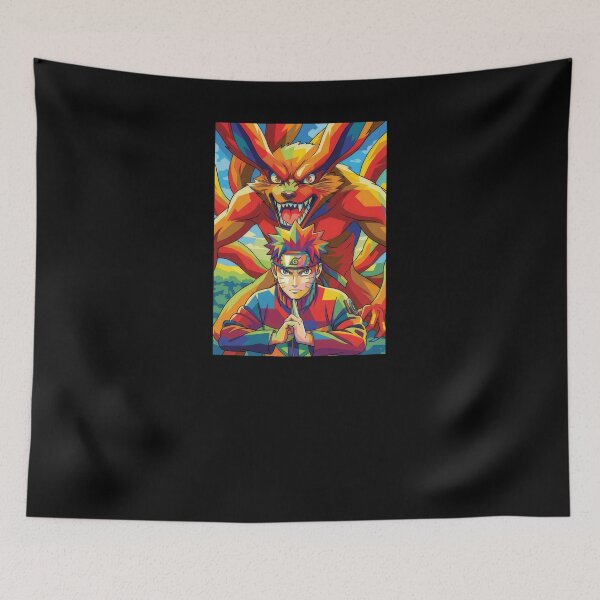 Item preview, Naruto adn Kurama Wpap Pop Art designed and sold by sandrahofer-art.