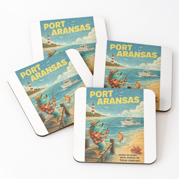 Item preview, Port Aransas Harbor and Mustang Island Coastline Along the Texas Gulf designed and sold by Places On Earth.