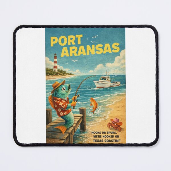 Item preview, Port Aransas Harbor and Mustang Island Coastline Along the Texas Gulf designed and sold by Places On Earth.