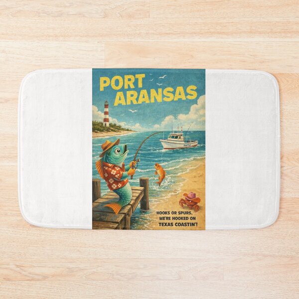 Item preview, Port Aransas Harbor and Mustang Island Coastline Along the Texas Gulf designed and sold by Places On Earth.
