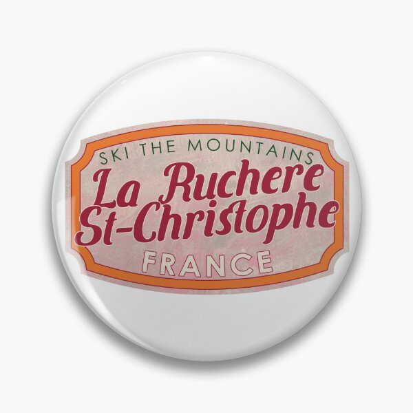 Item preview, La Ruchère-St-Christophe, France, Ski, textured skiing badge designed and sold by Wanderful-roads.