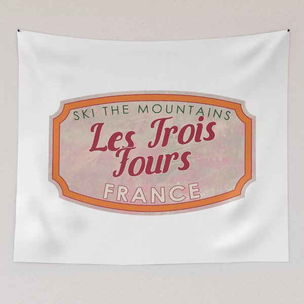 Item preview, Les Trois-Fours, France, Ski, textured skiing badge designed and sold by Wanderful-roads.