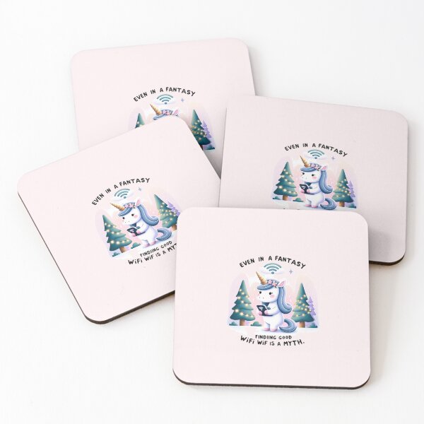 Item preview, Funny Unicorn WiFi Struggles in a Magical Forest – Tech Humor Unicorn designed and sold by astersgraphics.