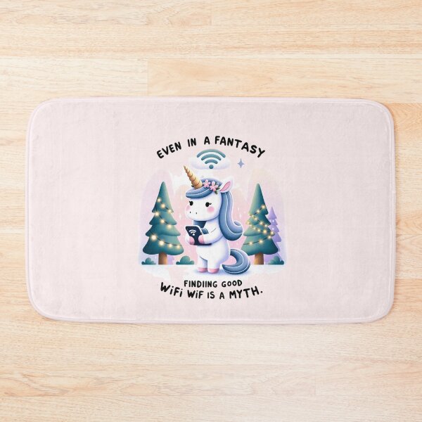 Item preview, Funny Unicorn WiFi Struggles in a Magical Forest – Tech Humor Unicorn designed and sold by astersgraphics.