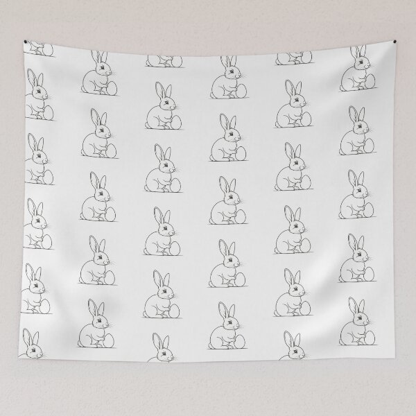Item preview, Minimalist Easter Bunny Line Art – Modern Easter Design with Egg | Minimal Easter Bunny Illustration designed and sold by FehlingMedia.